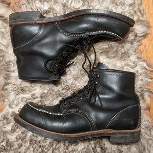 Red Wing Cooper Moc Toe Black Leather Boots 2964 Size US 8 EUR 41 Used